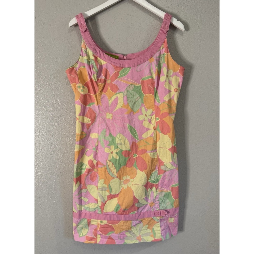 Sigrid‎ Olsen Vintage Y2K Summer Tropical Floral Cotton Shift Dress Petite 12